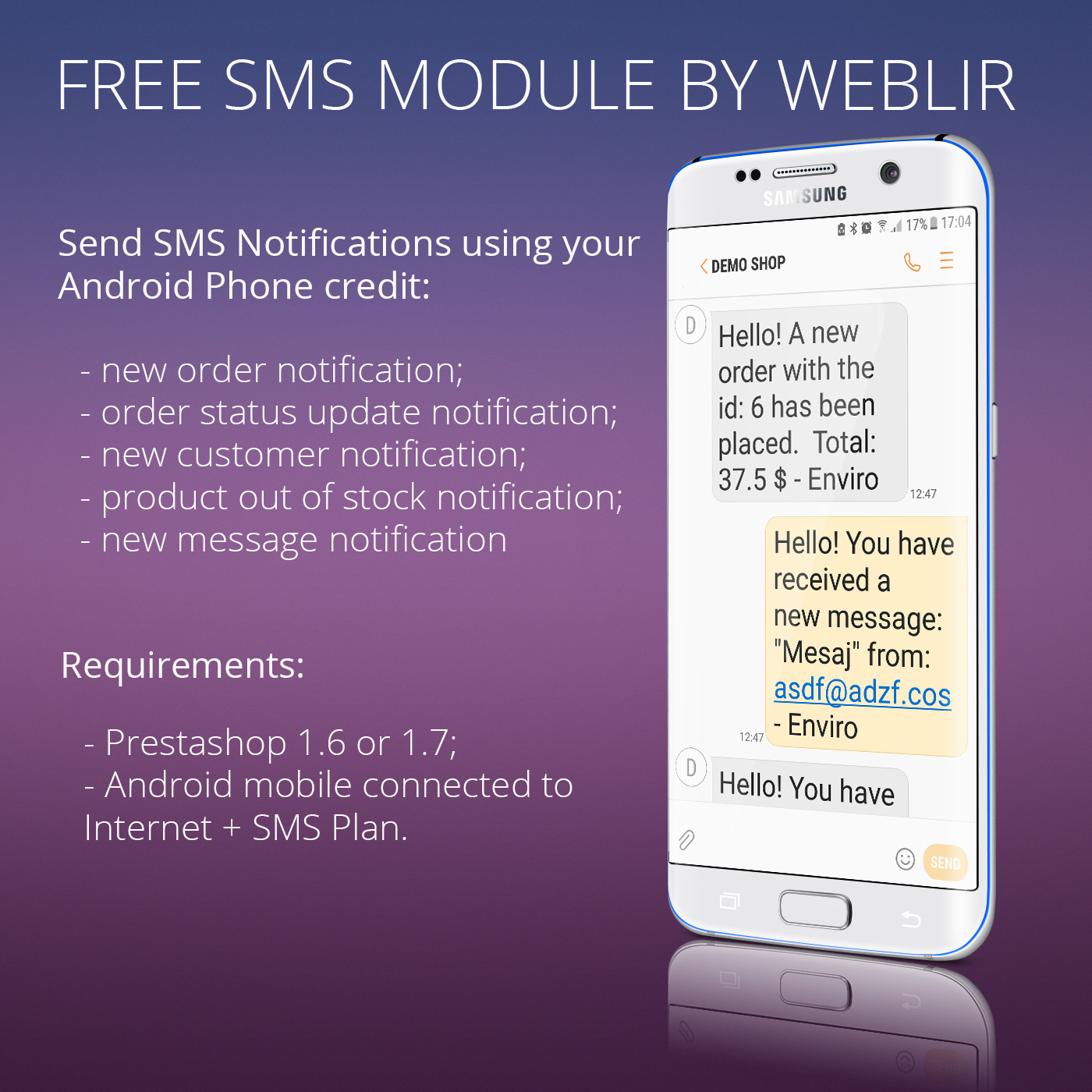 Free SMS Notifications using own mobile and SIM card Module